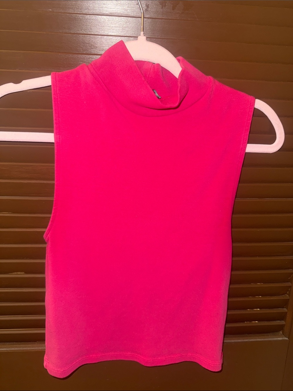 Crop Magenta Turtleneck Tank